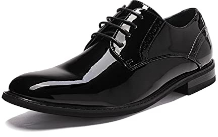 Bruno Marc Men's Lace Up Shoes,Black/Pat,12