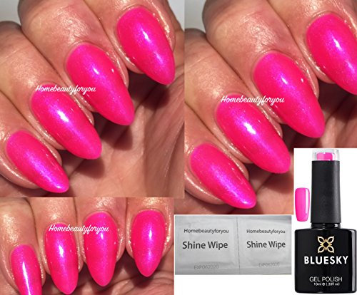 Bluesky Gel Nail Polish Pink Lilac Shimmer Future Fuchsia 80614 UV LED Soak Off 10ml (Requires Drying under LED/UV Lamp)