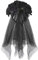 Schwarz Halloween Schleier Rose Floral Crown Schleier Haarschmuck Stirnband Länge Haarreif Kopfschmuck Party Dekoration Gothic Hexen Kostüm Accessoires für Karneval Fasching Cosplay