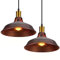 TOKIUS Lampada a Sospensione Industriale Vintage Lampadario Plafoniera E27 in Metallo Ø27cm Lampada da soffitto Retro Interni Per Cucina Camera da letto Sala Da Pranzo (Arrugginito, 2 pezzi)
