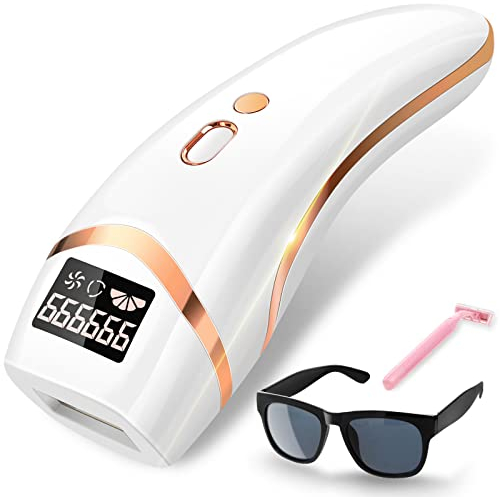 IPL Geräte Haarentfernung, 5 Stufen Energie Permanente Schmerzloses Laser Haarentfernungsgerät mit 999,999 Lichtimpulse Heimgebrauch für 2 Modi von Manuell & Auto, IPL Hair Removal für Männer Frauen