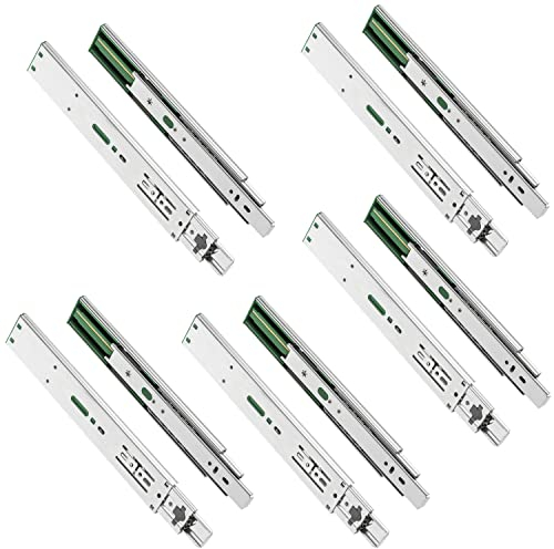 GTV - Schubladenschienen H45 VERSALITE PLUS+, Kugelführung mit Dämpfung, H=45mm, Schlitten min Soft-Close-Mechanismus, Belastbarkeit 40kg, Einfache und Schnelle Installation
