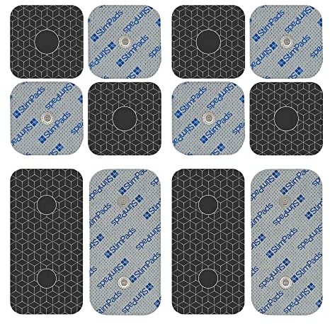 Stimpads Professional Silber EMS-Elektroden - kompatibel mit Compex-Muskelstimulatoren - Mix-12er-Pack mit 3,75 mm Easy Snap (2) - PERFECTE Leitfähigkeit - Zertifiziertes Medizinprodukt von Motron NV