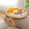 Bamboo Sofa Arm Tray Table Foldable Wood Sofa Side Table Portable Waterproof Couch Armrest Tray Couch Arm Clip Table for Remote Control Drinks Snacks Phone