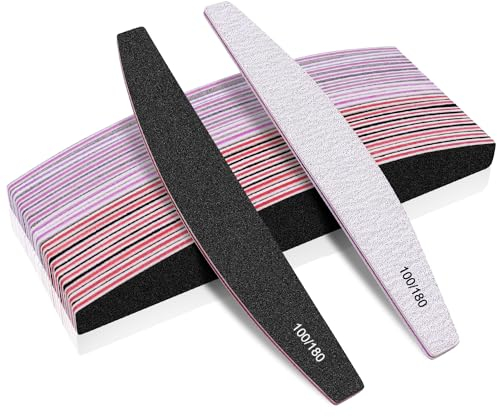 Alle's Double Sided Nail Files, Set of 20 - 100/180 Grits, Ideal for Nail Salon, Home and Pet Care