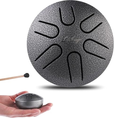 LeSage Steel Tongue Drum 3 Inch 6 Notes, Rain Drum | Calming Percussion Instrument for Relaxation & Meditation, Musical Gift for Adults & Beginners