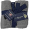 U.S. Polo Assn. 6-teiliges Gesichtswaschtuch-Set, weiche Handtücher aus 100 % Baumwolle, 30,5 x 30,5 cm, Dunkelgrau