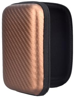 Coque pour Disque Dur externe, Coque EVA Rigide de Sac Sacoche Protection Pochette Case, Sac de Rangement pour Casque, pour Clé USB Chargeur Disque Dur Batterie, Brun, 11.5 * 8.5 * 4CM