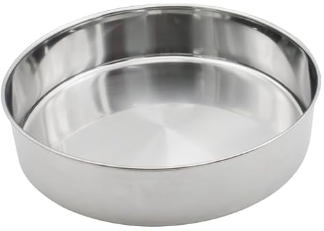 Rosberg Bandeja para Hornear Redonda, Acero Inoxidable, Fácil de Limpiar y Apta para Lavavajillas (34cm x 5.7cm)
