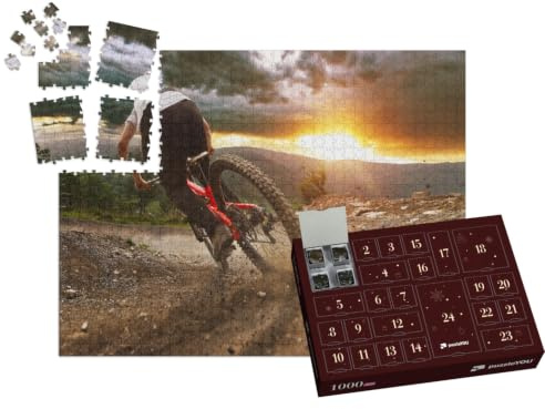 puzzleYOU: Puzzle-Adventskalender | „Mountainbiker bei der Abfahrt“ – aus der Puzzle-Kollektion Sport