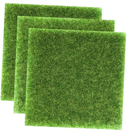 Sharplace Tapis de Gazon synthétique Kit de Patchs de Gazon synthétique Accessoire léger pour Coussinets de Nidification de Poulet Dalles de Gazon de Jardin, 30x30cm 3 Pièces