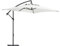 Outsunny Parasol déporté 3 x 2 m parasol rectangulaire extérieur avec manivelle et 6 baleines acier protection UV crème