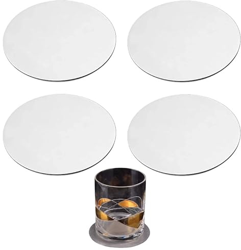 4pcs Sliver Round Stainless Steel Coasters 10cm Heat Insulation Metal Cup Mats Drinking Coaster For Cafe,Bar