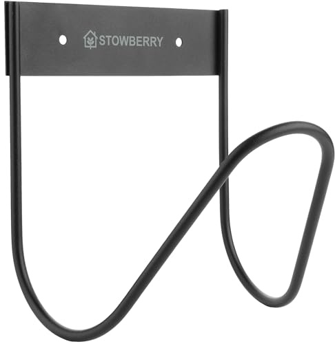 STOWBERRY Wall Mounted Garden Hose Holder – Heavy Duty Metal Hose Hanger | Heavy Duty & Durable Garden Hosepipe Wall Mounting Bracket for Tidy, Space-Saving Outdoor Watering & Hose Holder Storage