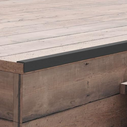 Ziaphsol Winkelleisten 5 Stk. WPC 170 cm Schwarz L Profil für Terrassendielen, Kantenabschluss und Stufenkante, wasserbeständig, pflegeleicht, witterungsfest