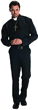 Rubies, Disfraz de Cura para Hombre, Camisa y Accesorios, Negro, Talla única Adulto 880568