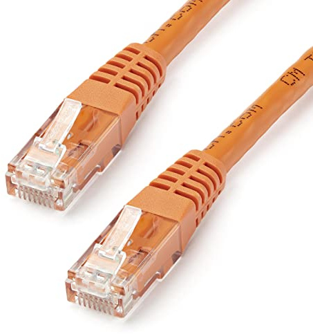 StarTech 50ft CAT6 Ethernet Cable - Orange CAT 6 Gigabit Ethernet Wire -250Mhz 100W PoE RJ45 UTP Molded Network Patch Cord with Strain Relief (C6PATCH50OR)