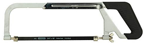 STANLEY 15-265-23 Sierra para metales con agarre de goma con marco ajustable (negro)