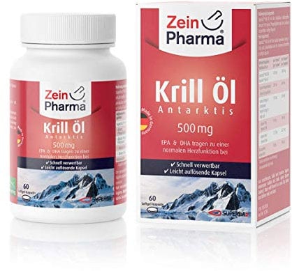 Zein Pharma Krill Öl Kapseln 500 mg, 60 Stück, 1er Pack (1 x 42 g)