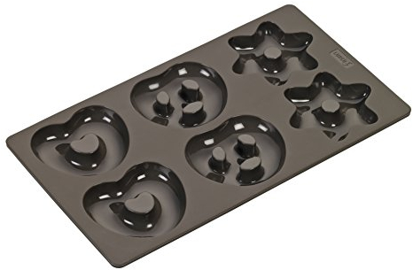 LURCH Lebkuchen Silikonbackform für Brezel, Herz & Stern, antihaftende Backform aus Silikon mit 15 Jahre Garantie