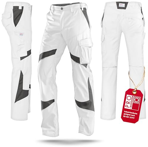 KÜBLER Workwear KÜBLER ACTIVIQ Arbeitshose weiß, Größe 90, Herren-Arbeitshose aus Mischgewebe, leichte Arbeitshose