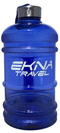 EKNA Bottle | 2.2 Liter | Wasserflasche | Trinkflasche | Wasser Gallone | Ideal für den täglichen Wasserbedarf | Für den Alltag, Fitness oder Reisen | BPA Frei | Mit Füllstandsanzeige (Blau)