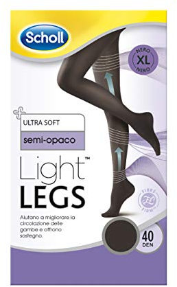 Scholl Light Legs Damen-Strumpfhose mit gradueller Kompression, 40 Den, XL, schwarz, 1 Paar.