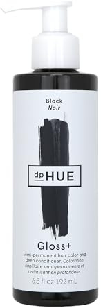 dpHUE Gloss+, Black - Boosts Fading & Faded Hair Colour - 8-12 Applications per Bottle - Lasts Up to 8 Washes