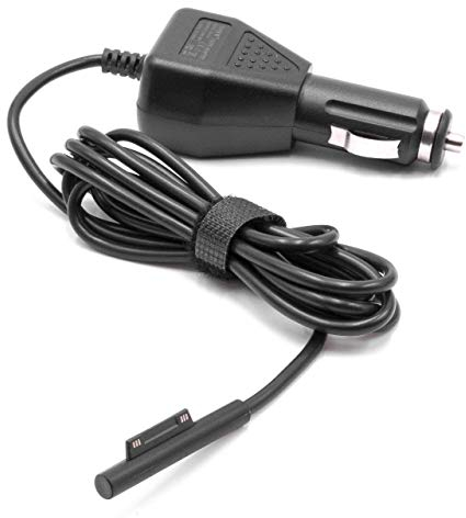 vhbw KFZ-Ladekabel kompatibel mit Microsoft Surface Pro 4, Pro 6, Pro 7, Pro X Notebook, Tablet - 12V Ladegerät Schwarz 2.58 A