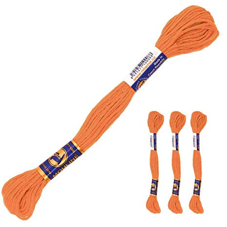 3 Docken Stickgarn je ca. 8m Sticktwist 100% Baumwolle Stickerei verschiedene Farbwahl, Farbe :2182 hellorange