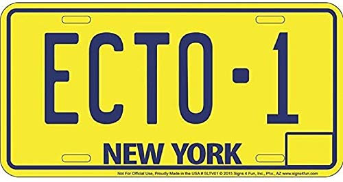 Signs 4 Fun Ghostbusters | ECTO-1 New York | Metal Stamped License Plate