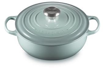 Le Creuset Sauteuse ronde signature en fonte émaillée, 3,5 l, sel de mer