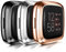 Vancle Confezione da 3 custodie compatibili con Fitbit Versa 2, in morbido TPU, protezione completa per display Versa 2, solo (nero/oro rosa/argento)