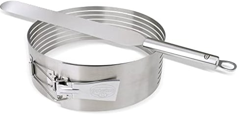 Dr. Oetker Tortenboden-Schneidhilfe Ø 26-28 mit Tortenmesser, hochwertiger Backhelfer zum Schneiden von Böden