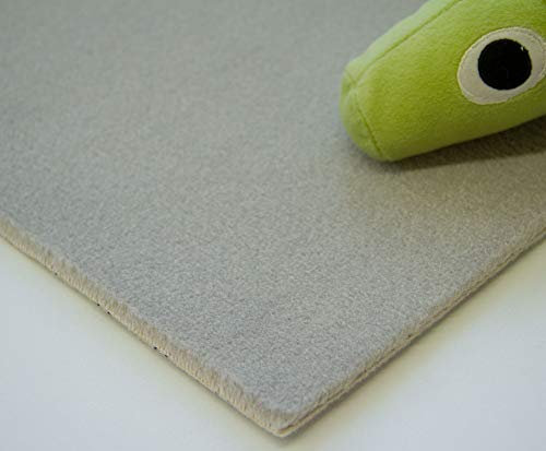 Steffensmeier Velours Teppichboden Palena Meterware | Auslegware für Kinderzimmer Wohnzimmer Schlafzimmer | Silber, Größe: 400x100 cm