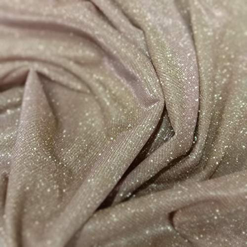 Shimmer Moonlight Shiny Stretch Glitter Nylon Backdrop Stardust Fabric (10 Colours) (by The Meter) (Rose Gold)