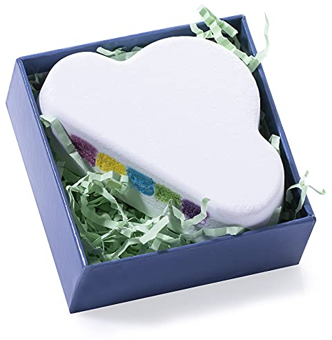 Regenbogen-Badebomben für Kinder und Frauen – Regenbogenwolken-Badebombe – blasenreiche Badesalze für Entspannung – Aromatherapie Badebombe Spa Fizz – tolles von Sandine 1 Pack (Weiß)