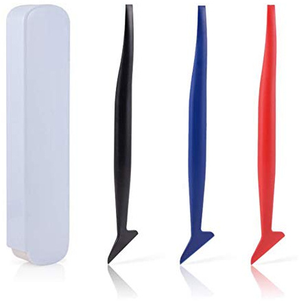 NA 3 Pcs Flexible Micro Squeegee Car Vinyl Wrap Tool Kit Edge Trimmer for Installing Auto wraps and Car Stickers