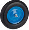 Relaxdays Wheelbarrow Tyre, 4.80 4.00-8, Solid Rubber Spare Wheel, Steel Rim, Puncture-Proof, with Axle, Black/Blue, 8.5 x 38.5 x 38.5 cm