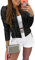 Onsoyours Damen Glänzend Pailletten Jacke Cardigan Langarm Bolero Tops Kurz Oberteile Eleganter Blazer Glitzer Party Outfits Clubwear Schwarz XS