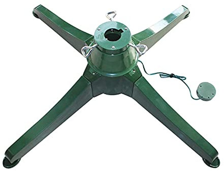 ERZU Pied de sapin de Noël électrique – Base rechargeable à 360° rotative toutes les 70 secondes amovible pour arbres artificiels jusqu'à 3 m, accessoires de décoration de Noël d'intérieur et