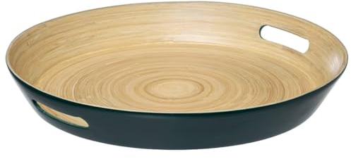 5five - bambus-tablett 42cm modern color petrolblau