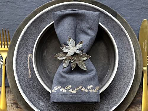 Chic Antique Serviettenring Serviettenhalter in Antik Messing Eisen Nostalgisch Elegant H5 x 8 x 7,5 cm Weihnachten