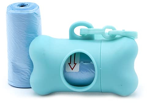 CABLEPELADO Kotbeutel-Spender für Hundekotbeutel, Knochenform, für Hunde- und Haustierkotbeutel, 40 biologisch abbaubare Beutel, Blau