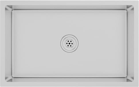 vidaXL Fregadero de Cocina Hecho a Mano de Acero Inoxidable Lavabo 70 x 44 x 20 cm