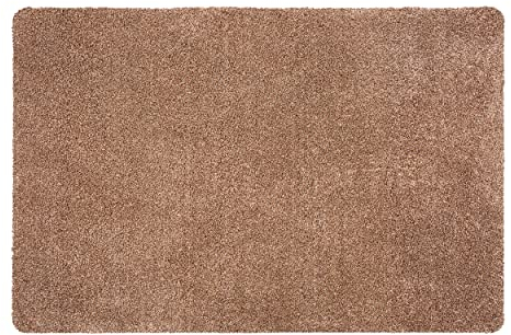 Schmutzfangmatte innen waschbar 120x180 cm – Sauberlaufmatte beige 100% Baumwolle Matte - Entra SAUGSTARK - rutschfeste Fußmatte pflegeleicht