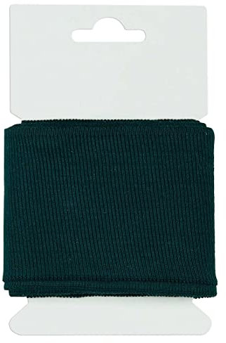 Cuff Bündchen Öko-Tex 135x7cm Strickbündchen Baumwolle in 50 Farben erhältlich, Farbe:013 - dunkelgrün