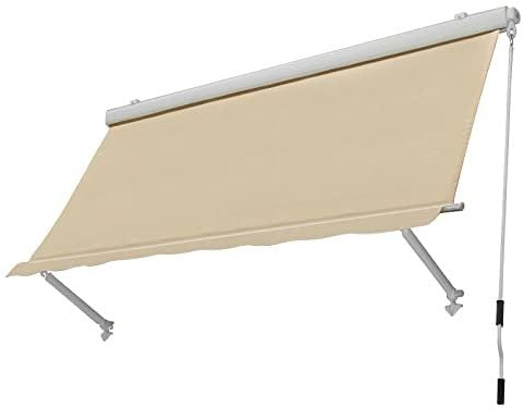 Decorspace Tenda da sole a caduta cassonata per balcone e veranda con braccetti telo impermeabile (300 x h 300 cm, Beige)