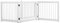 GYMAX Wooden Pet Gate, 3 Panel Folding Dog Barrier with Walk Through Door, Freestanding Tall Pet Safety Fence for Doorway, Stairs and Kitchen (207 x 2 x 61 cm, White)