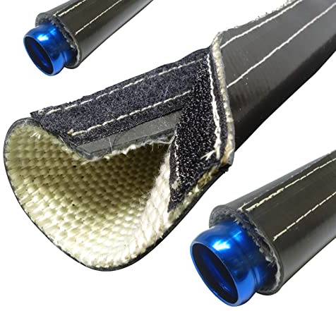 5m Silikon-Titan Hitzeschutzschlauch ID-Ø 20mm Klettverschluss schwarz | VIELE LÄNGEN & GRÖSSEN 10-105mm | Schutzschlauch Silikonschlauch Kabelschutz Isolierschlauch Kälteschutzschlauch|Premium